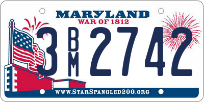 MD license plate 3BM2742