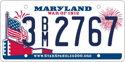 MD license plate 3BM2767