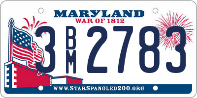 MD license plate 3BM2783
