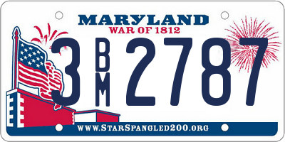 MD license plate 3BM2787