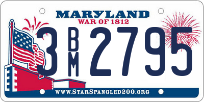 MD license plate 3BM2795