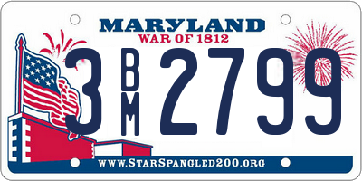 MD license plate 3BM2799