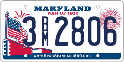 MD license plate 3BM2806