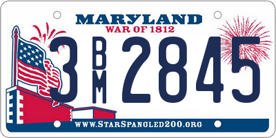 MD license plate 3BM2845