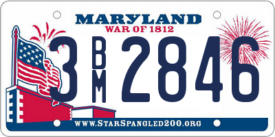 MD license plate 3BM2846