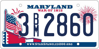 MD license plate 3BM2860