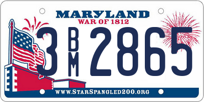 MD license plate 3BM2865
