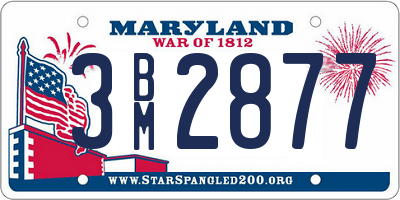 MD license plate 3BM2877