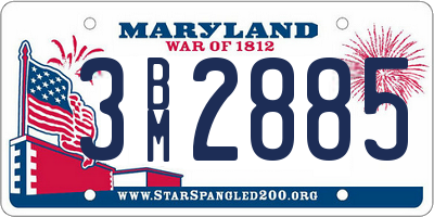MD license plate 3BM2885