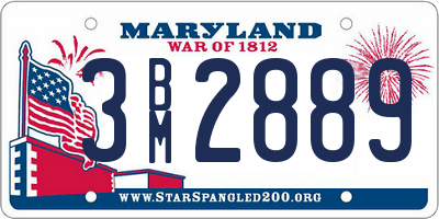 MD license plate 3BM2889