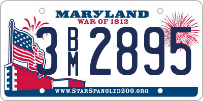 MD license plate 3BM2895