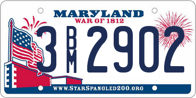 MD license plate 3BM2902