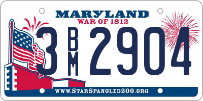 MD license plate 3BM2904