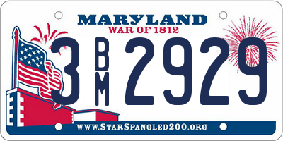 MD license plate 3BM2929