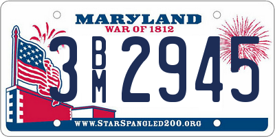 MD license plate 3BM2945