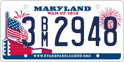 MD license plate 3BM2948