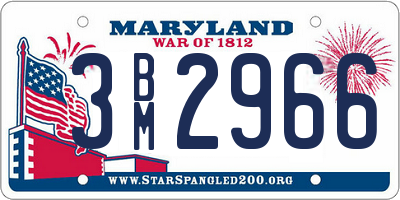 MD license plate 3BM2966