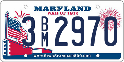 MD license plate 3BM2970