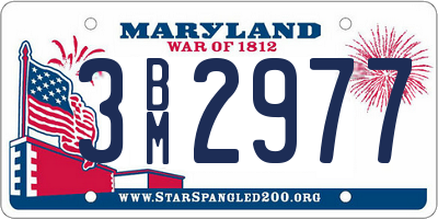 MD license plate 3BM2977