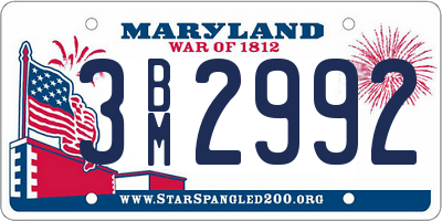 MD license plate 3BM2992