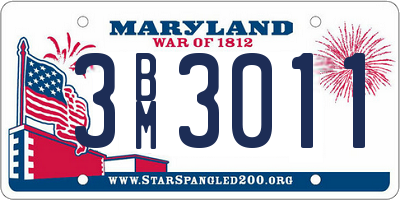 MD license plate 3BM3011