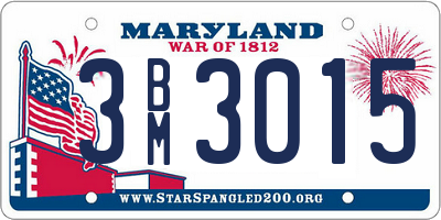MD license plate 3BM3015