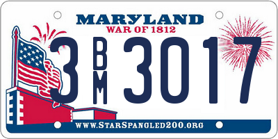 MD license plate 3BM3017