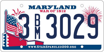 MD license plate 3BM3029