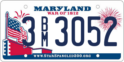 MD license plate 3BM3052