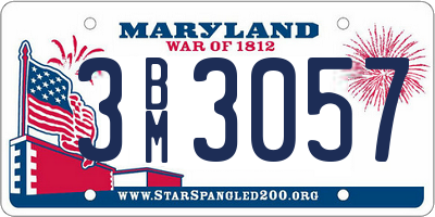 MD license plate 3BM3057