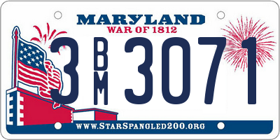 MD license plate 3BM3071