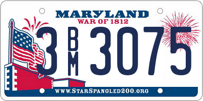 MD license plate 3BM3075