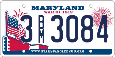 MD license plate 3BM3084