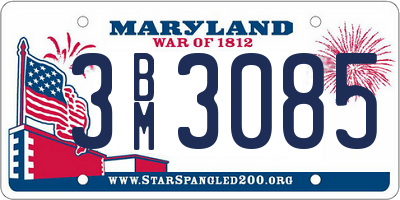 MD license plate 3BM3085