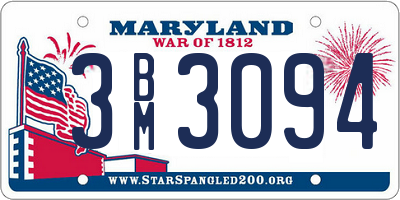 MD license plate 3BM3094