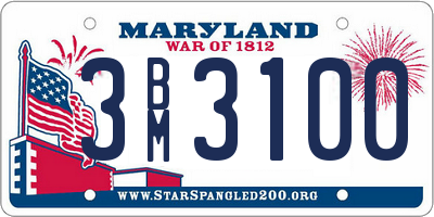 MD license plate 3BM3100