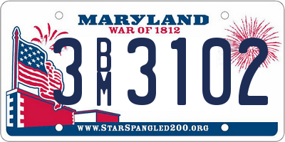 MD license plate 3BM3102