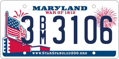 MD license plate 3BM3106