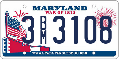 MD license plate 3BM3108