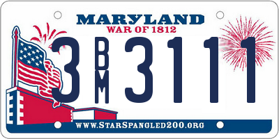 MD license plate 3BM3111