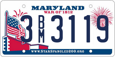 MD license plate 3BM3119