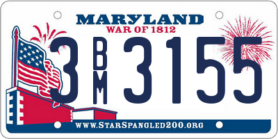 MD license plate 3BM3155