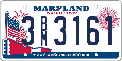 MD license plate 3BM3161
