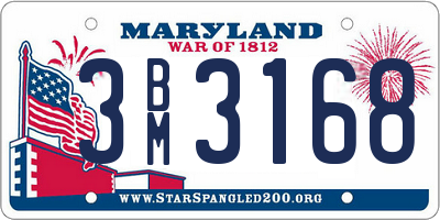 MD license plate 3BM3168