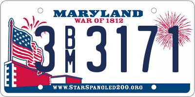 MD license plate 3BM3171