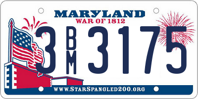 MD license plate 3BM3175