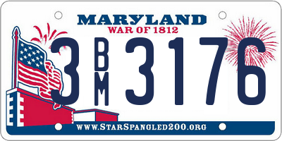 MD license plate 3BM3176