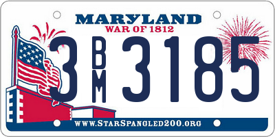 MD license plate 3BM3185