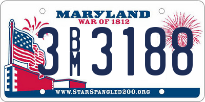 MD license plate 3BM3188