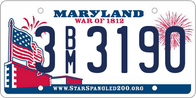 MD license plate 3BM3190